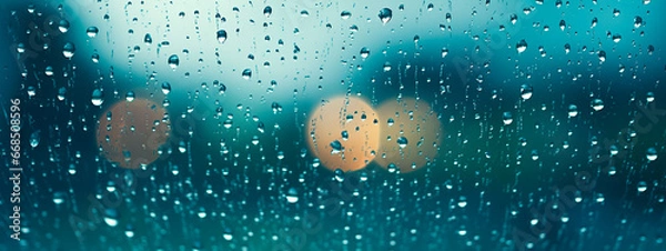 Obraz Raindrops on the window. Generative AI,