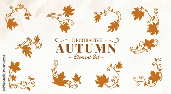 Obraz Decorative Autumn Illustration Set