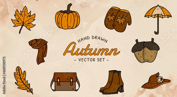 Obraz Hand Drawn Autumn Vector Set