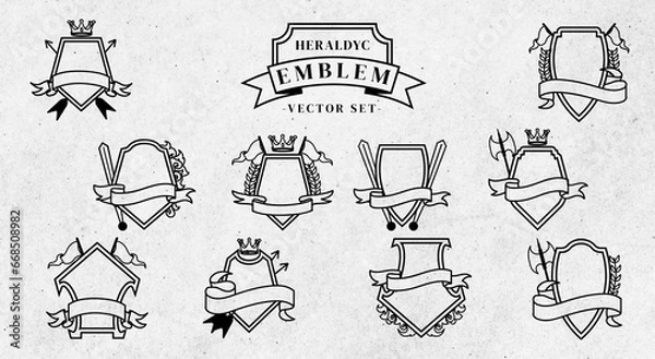 Obraz Heraldic Emblem Vector Set