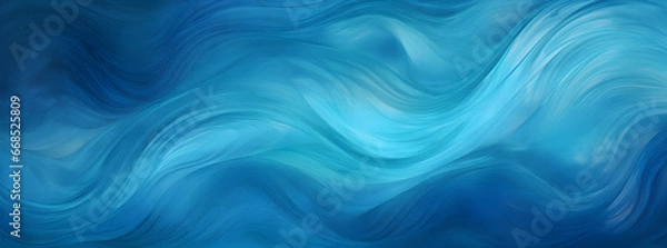 Fototapeta Ethereal blue abstract wallpaper background mimicking fluid waves and serene oceanic depths. 16:10 wide ratio