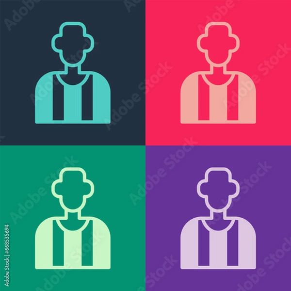 Fototapeta Pop art Football or soccer referee icon isolated on color background. Vector
