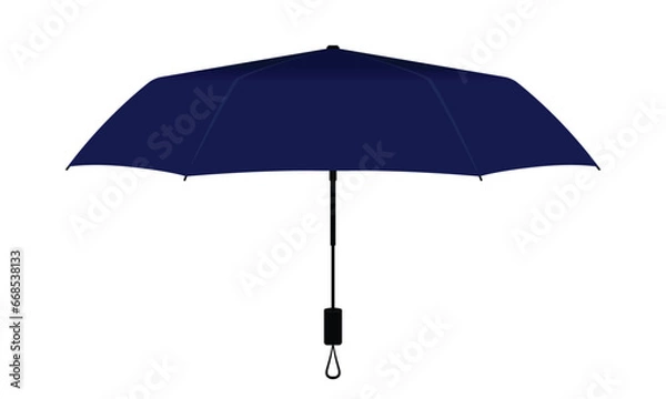 Obraz Navy blue compact small umbrella rain template on white background, vector file.