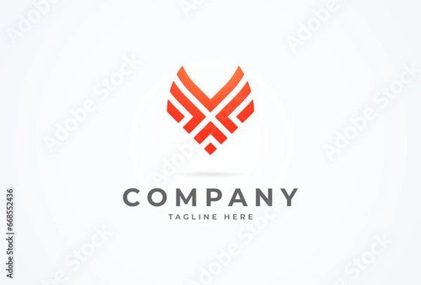 Fototapeta Fox logo design. modern letter X with fox head combination. vector illustration