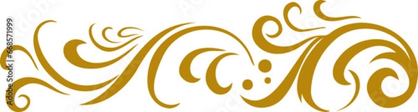 Obraz Ornamental curls, swirls divider and filigree ornaments vector illustration. Design elements