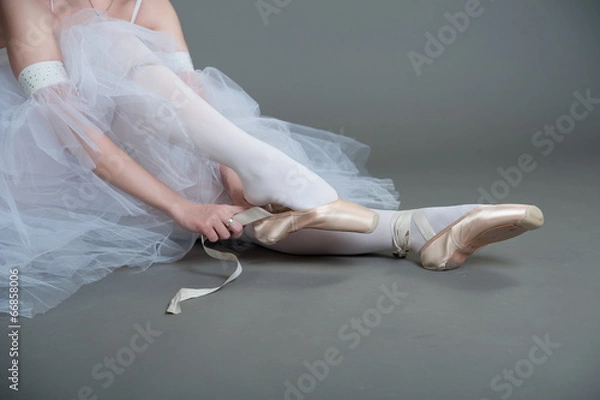 Fototapeta dancer wears pointes