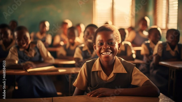 Fototapeta African American students in the classroom