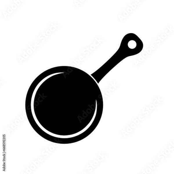 Fototapeta cast iron frying pan icon vector