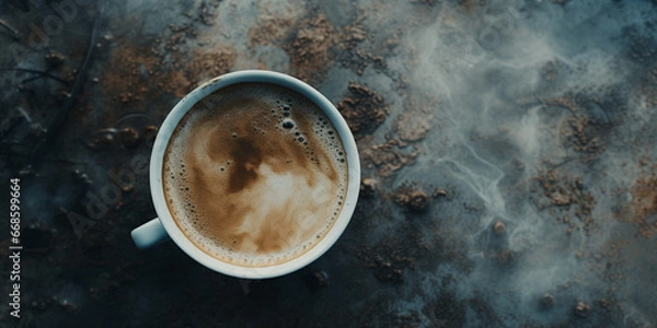 Fototapeta banner coffee view from above Muted Color