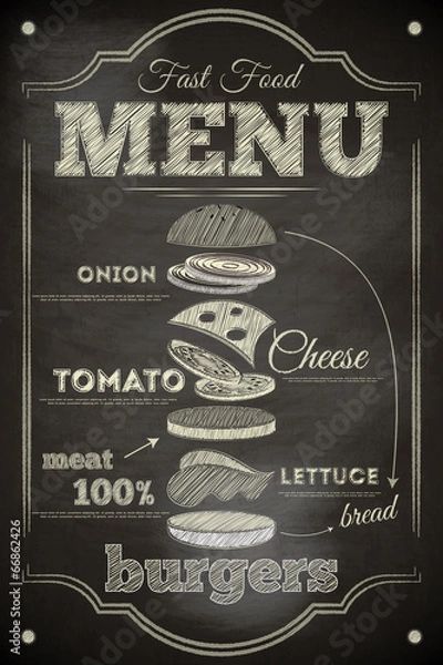 Obraz Burger Menu