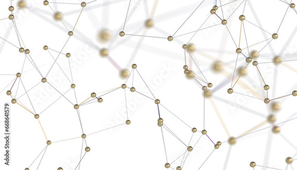 Fototapeta Molecular background with DNA. Network with connecting dots and lines.