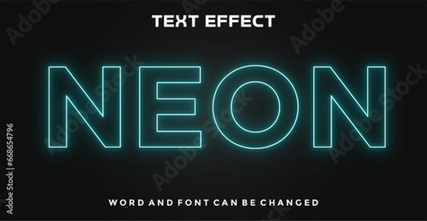 Fototapeta Neon light editable text effect
