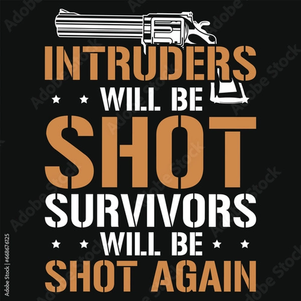 Fototapeta Guns or veterans day typography or graphics tshirt design