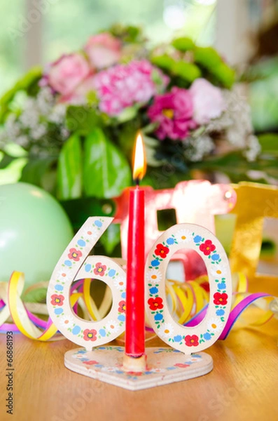 Obraz 60. geburtstag mit kerze