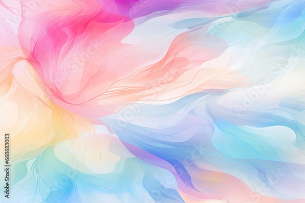 Fototapeta Watercolor pattern transparent flowing splashes of pastel colors