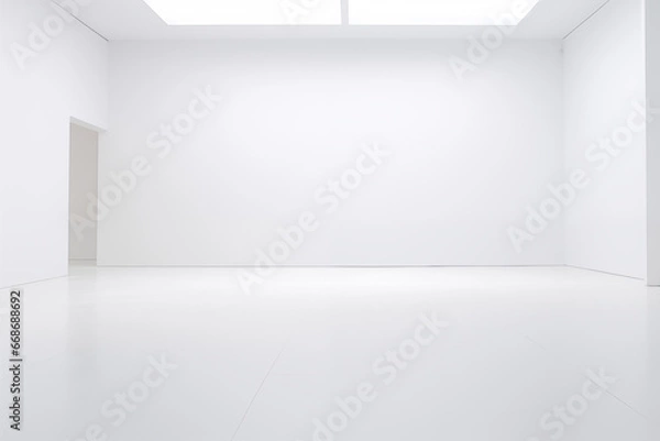Obraz Empty modern interior with white wall, Minimal room design.