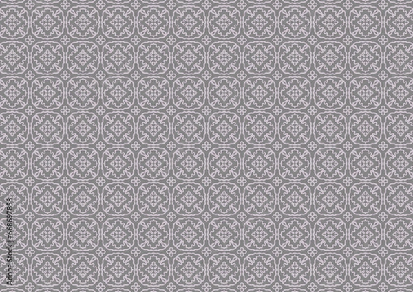 Obraz Pattern gray shapes symbols geometric abstract geometric textured backdrop wallpaper print textile stylization retro vintage classic clothing illustration background rug mosaic tile