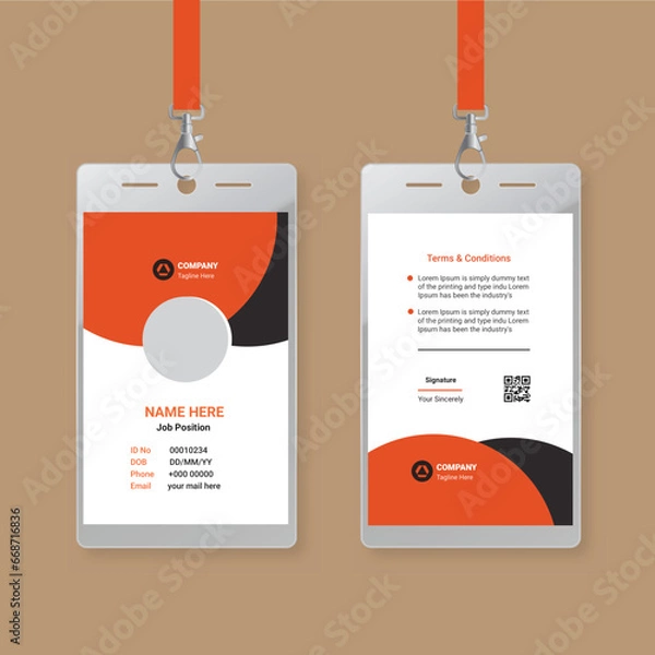 Obraz ID Card Template Design 