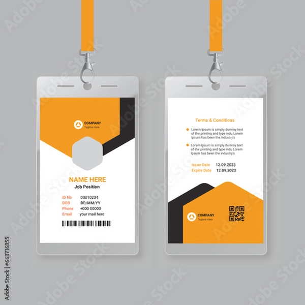 Obraz ID Card Template Design 