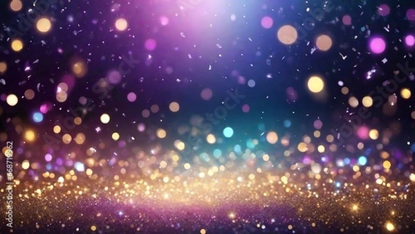 Fototapeta A gorgeous glittery, sparkling, abstract background is a great choice for your project. It will create a feeling of elegance, luxury and dynamism that will captivate your viewers. Generative AI