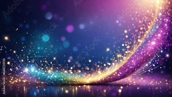 Fototapeta A gorgeous glittery, sparkling, abstract background is a great choice for your project. It will create a feeling of elegance, luxury and dynamism that will captivate your viewers. Generative AI