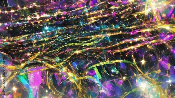 Fototapeta A gorgeous glittery, sparkling, abstract background is a great choice for your project. It will create a feeling of elegance, luxury and dynamism that will captivate your viewers. Generative AI