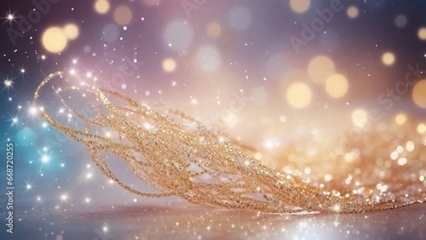 Obraz A gorgeous glittery, sparkling, abstract background is a great choice for your project. It will create a feeling of elegance, luxury and dynamism that will captivate your viewers. Generative AI