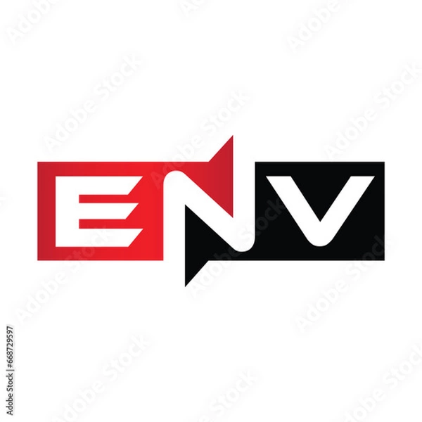 Fototapeta ENV Monogram Initial Letters Logo
