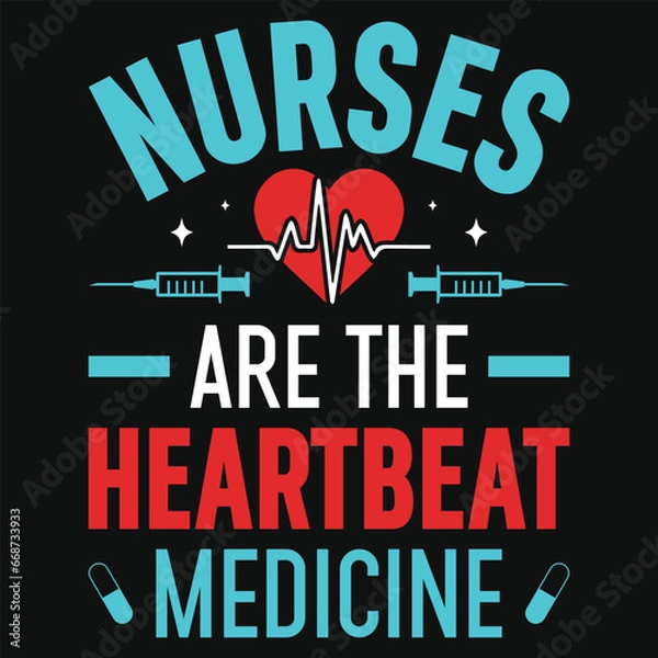 Fototapeta Best awesome nurse or nursing typography or graphics tshirt design