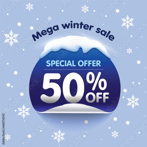 Obraz Mega winter sale discount offer unit sticker