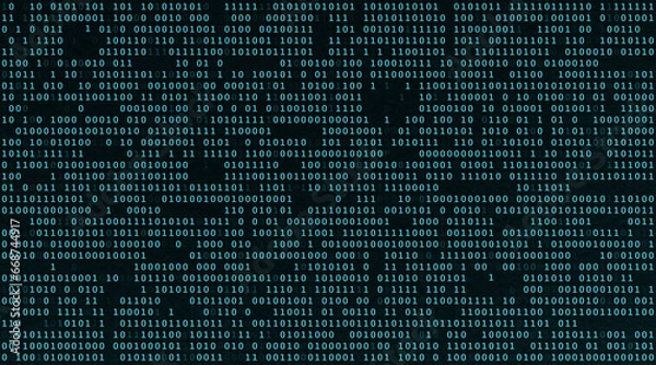 Obraz Blue and black binary code background