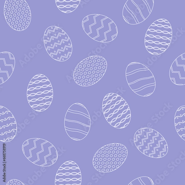 Fototapeta Easter eggs seamless patterns. Pattern for paper, textile,  banners, posters, cover design templates, social media stories wallpapers and greeting cards.
