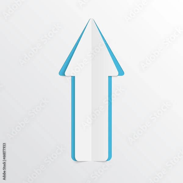 Fototapeta White paper arrow. Vector illustration.
