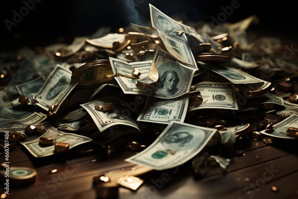 Fototapeta disk and money