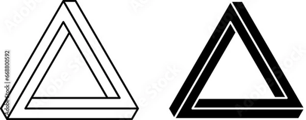 Obraz Penrose triangle vector icons. Outline logo