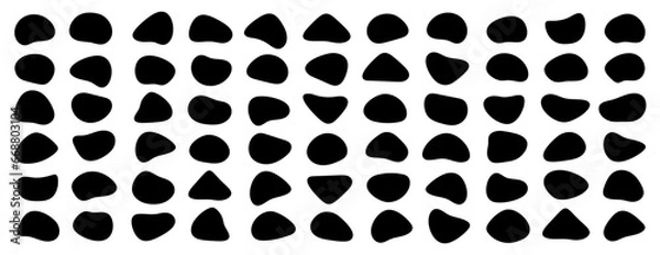 Fototapeta Amoeba, irregular blob shape vector illustration set