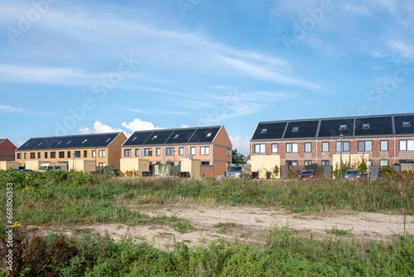 Obraz New construction district - Nieuwbouwwijk  - in Dronten, Flevoland province, The Netherlands