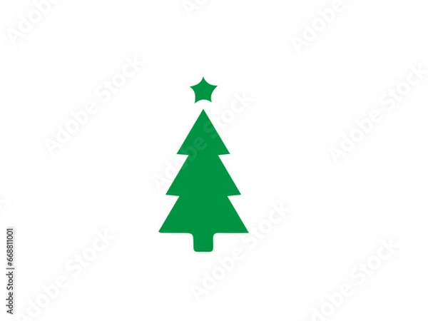 Fototapeta Christmas Greeting Card with Christmas tree. Vector illustration