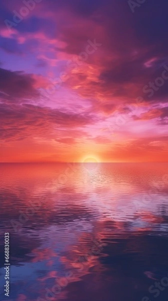 Fototapeta sun down on the ocean side