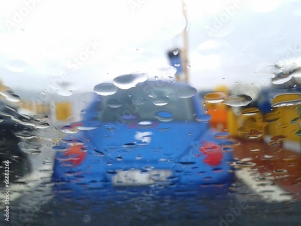 Obraz Car in the rain abstract