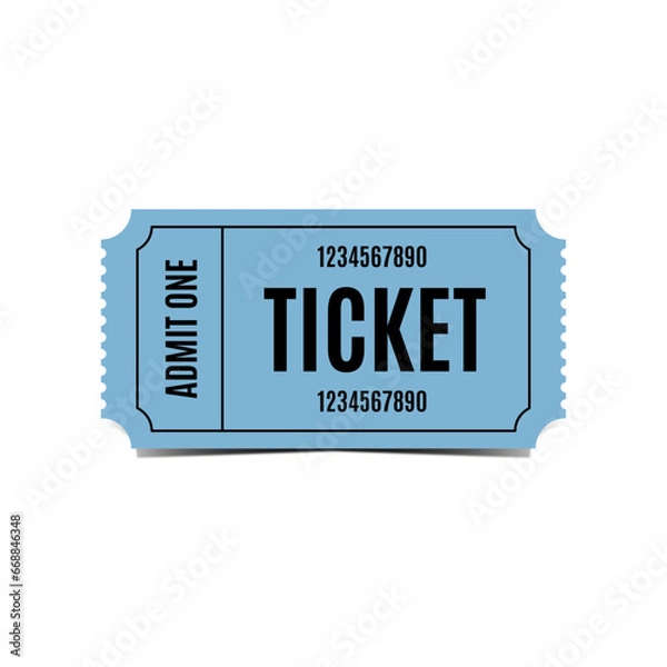 Fototapeta Simple and stylish blue ticket
