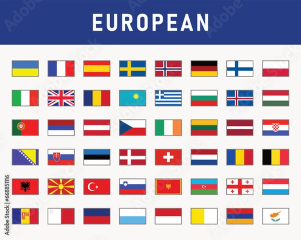 Fototapeta Flags vector of the European