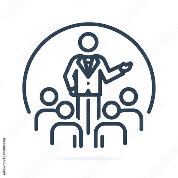 Obraz icon of individual giving directions to a group
