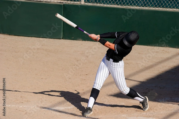 Obraz Softball Baseball Player Athlete Hitting Batting Playing Action