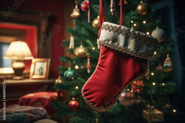 Fototapeta Christmas setting (AI Generated) 