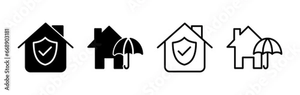 Fototapeta Home insurance icon vector. home shield protect logo