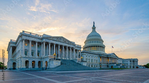 Obraz Kapitol in Washington D.C. bei Sonnenuntergang