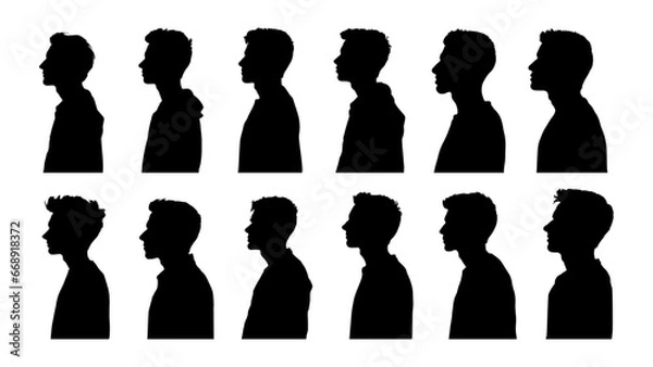 Obraz man model side view silhouette