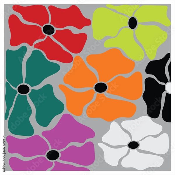 Obraz Abstrack images flower, on grey background. vector