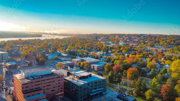 Obraz Canadian Fall aerial view of Fredericton, New Brunswick